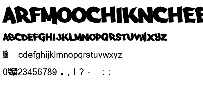 Arfmoochikncheez font