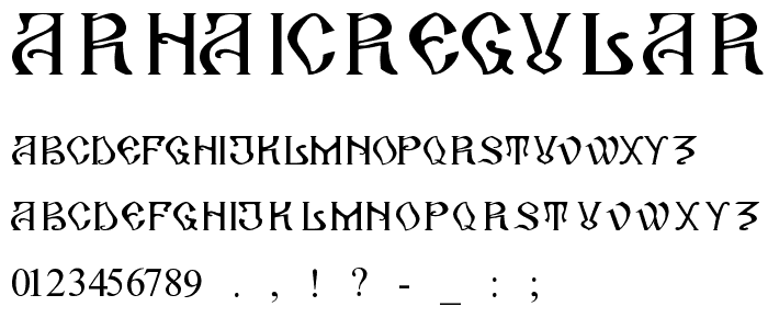ArhaicRegular font
