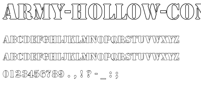 Army Hollow Condensed font