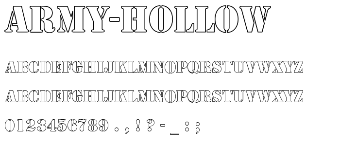 Army Hollow font