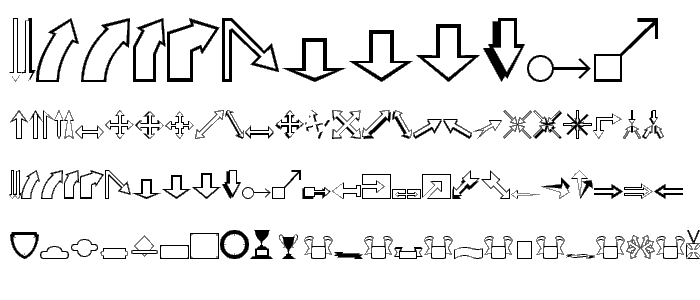 Arrows font