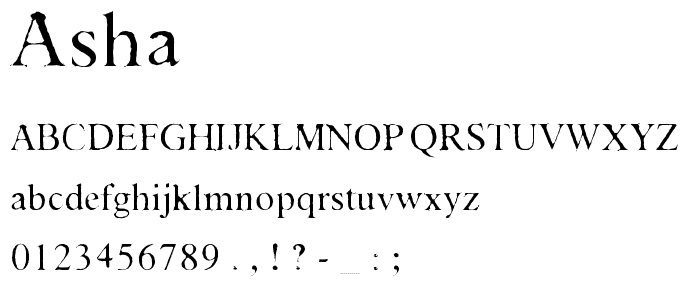 Asha font