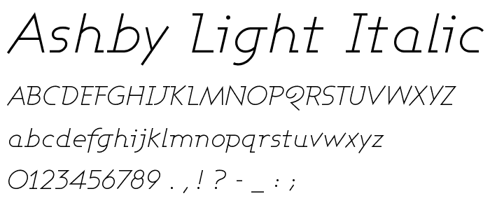 Ashby Light Italic font