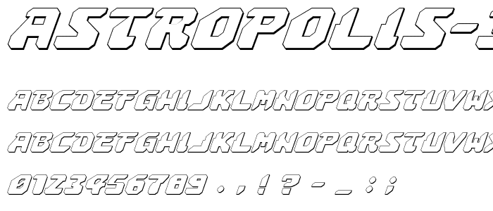 Astropolis 3D Italic font
