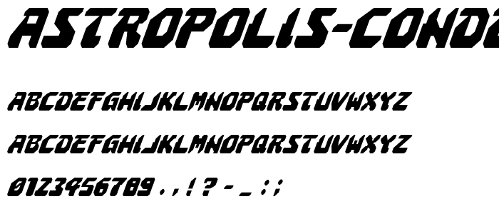 Astropolis Condensed Italic font