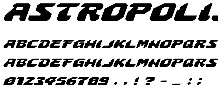 Astropolis Expanded Italic font