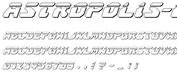 Astropolis Laser 3D Italic police