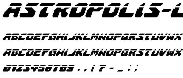 Astropolis Laser Italic police