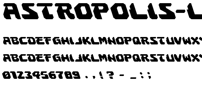 Astropolis Leftalic font