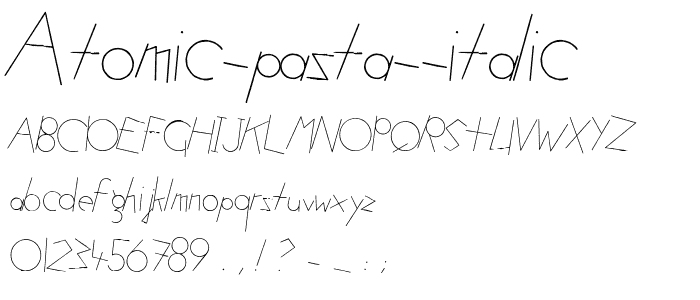 Atomic Pasta Italic font