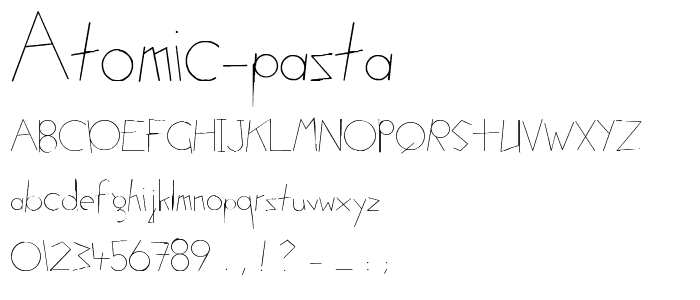 Atomic Pasta font