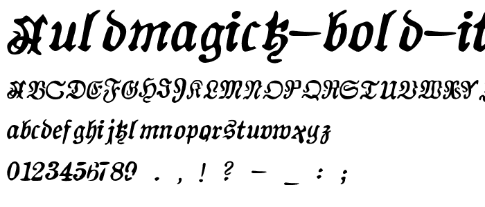 AuldMagick Bold Italic font