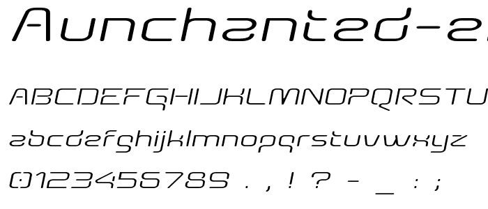 Aunchanted Expanded Oblique font