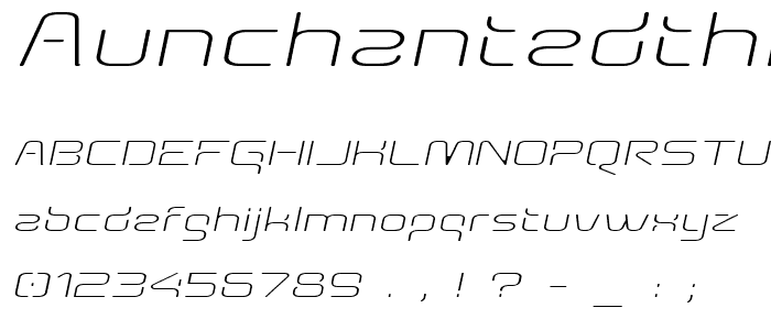 AunchantedThinExpandedOblique font