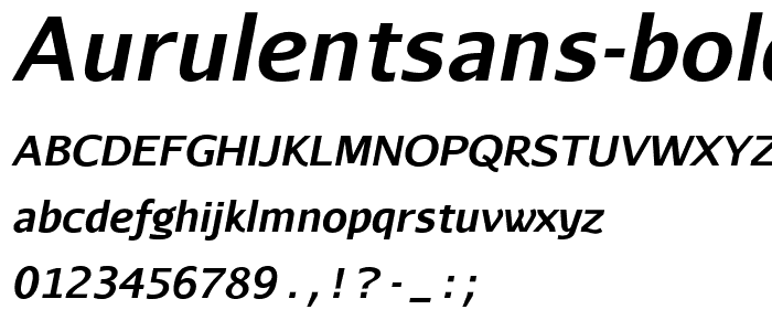 AurulentSans-BoldItalic font