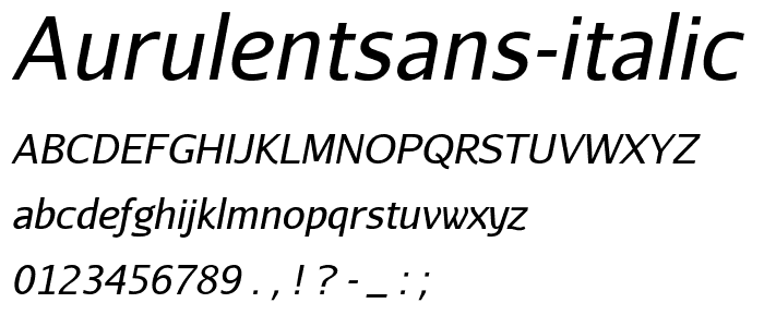 AurulentSans-Italic police