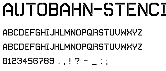 Autobahn Stencil font