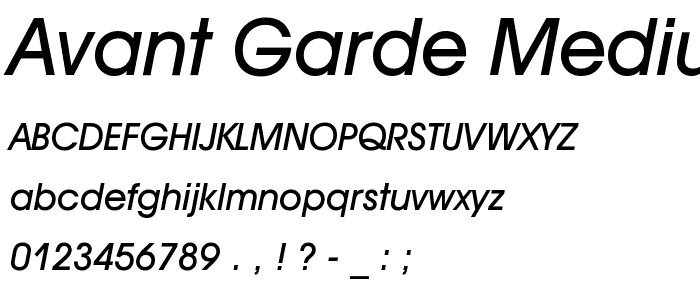 Avant Garde Medium Oblique BT police