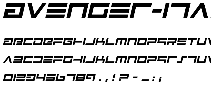 Avenger Italic font