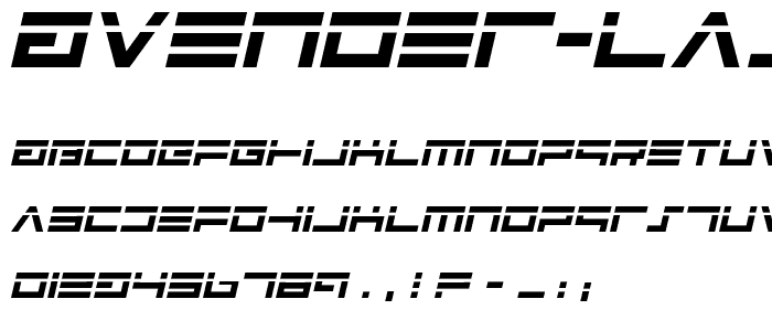 Avenger Laser Italic font