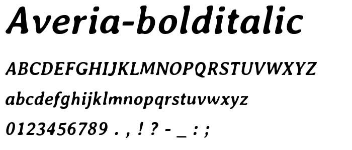 Averia-BoldItalic font