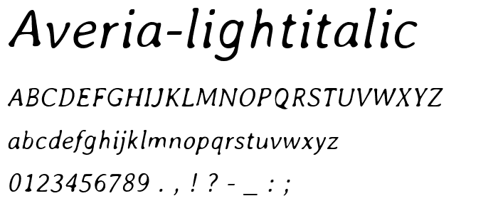 Averia-LightItalic font