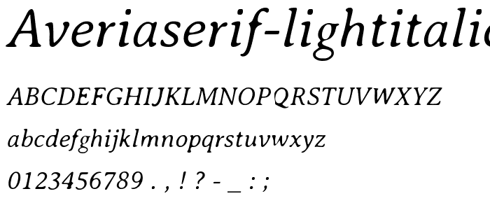 AveriaSerif-LightItalic font