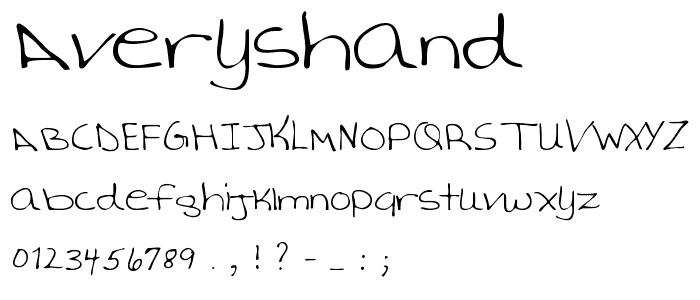 AverysHand font