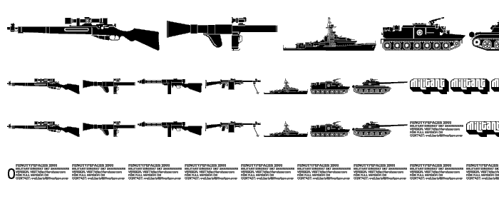 abc Military dingbats fenotype police