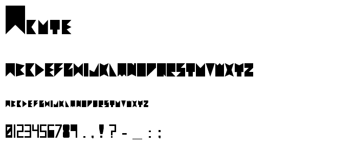 acute font