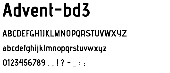advent-Bd3 font