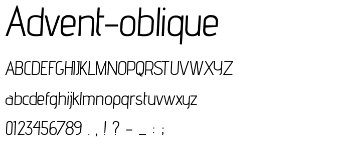 advent Oblique font