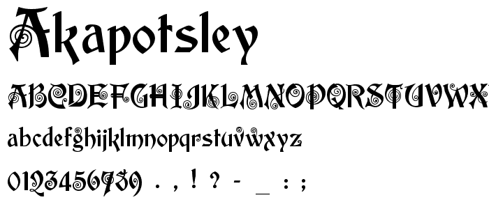 akaPotsley font