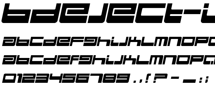 BDEject Italic font