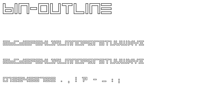 BIN Outline font