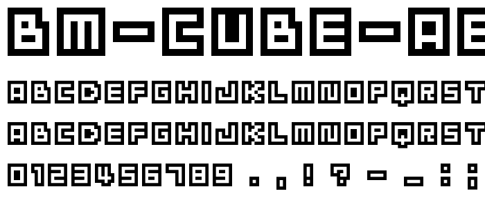 BM cube A8 font