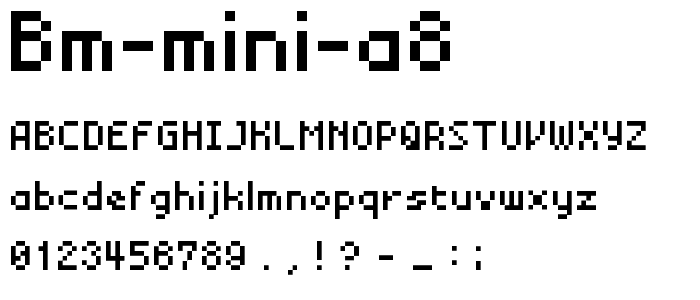 BM mini A8 font