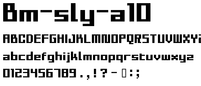 BM sly A10 font