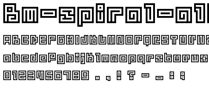 BM spiral A13 font