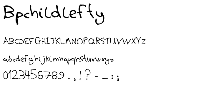 BPchildLefty font