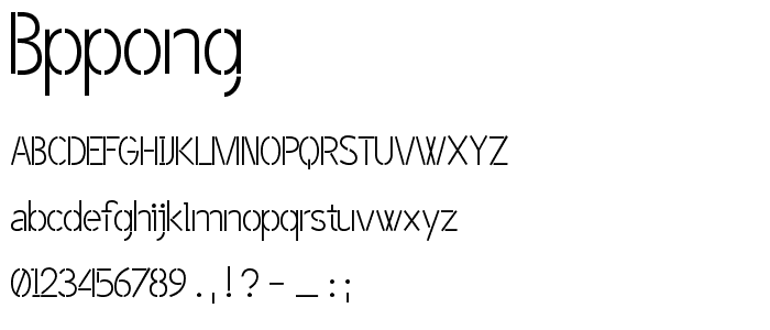BPpong font