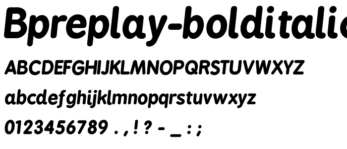 BPreplay-BoldItalic font