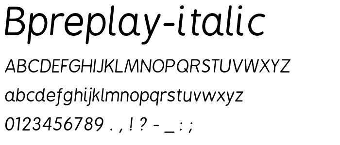 BPreplay-Italic font