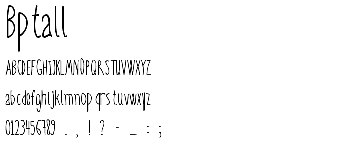 BPtall font