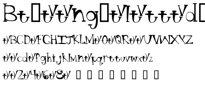 BT Bong Blasted Aliens Trial TRIAL VERSION font