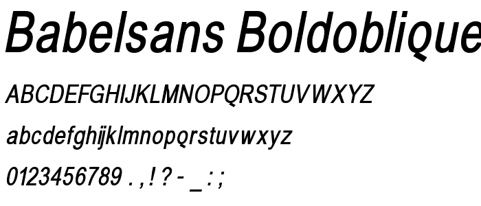 BabelSans-BoldOblique font
