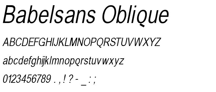 BabelSans-Oblique font