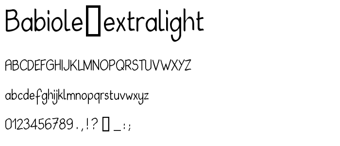Babiole Extralight font