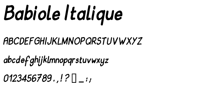 Babiole Italique font