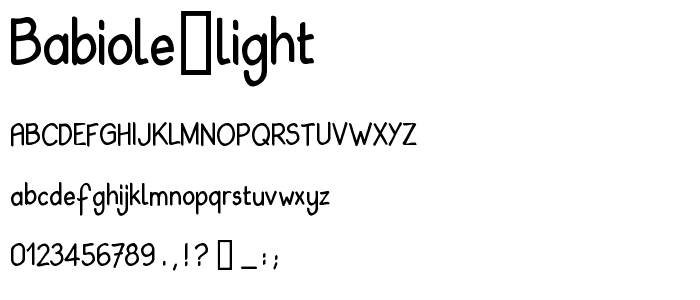 Babiole Light font